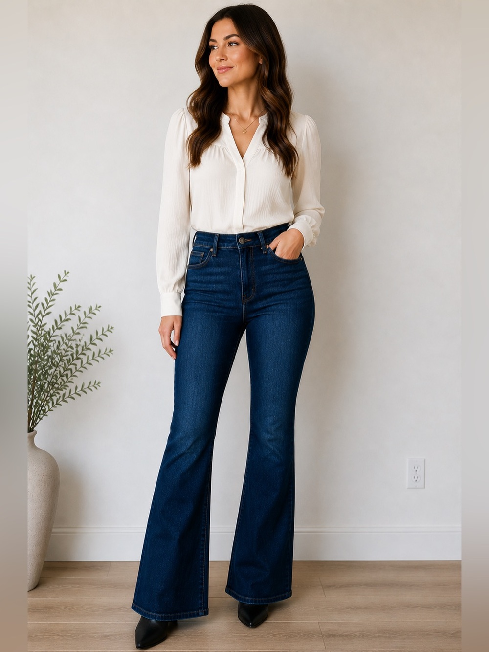 NWT Studio Blue High-Rise Flare Leg Jeans Livid Wash Size 28